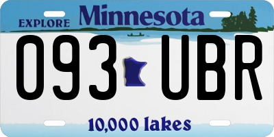 MN license plate 093UBR