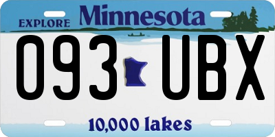 MN license plate 093UBX
