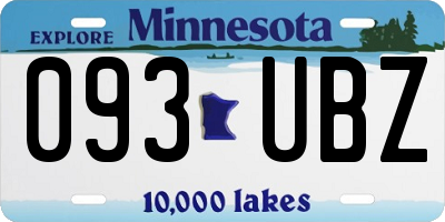 MN license plate 093UBZ