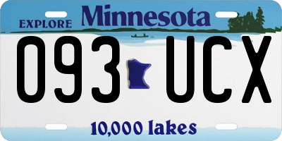 MN license plate 093UCX