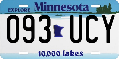 MN license plate 093UCY