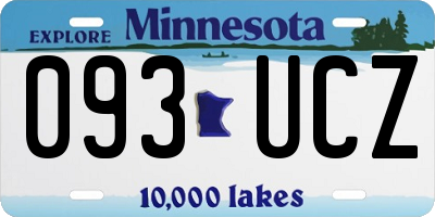 MN license plate 093UCZ