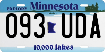 MN license plate 093UDA