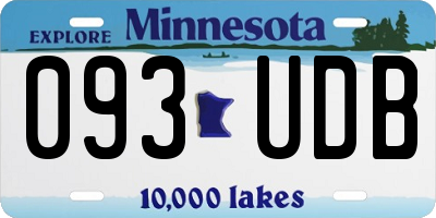 MN license plate 093UDB