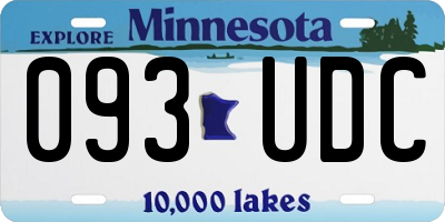 MN license plate 093UDC