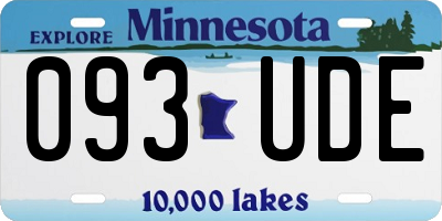 MN license plate 093UDE