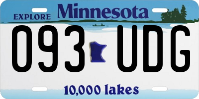 MN license plate 093UDG