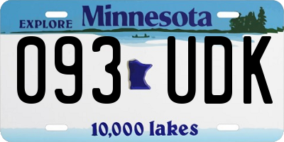 MN license plate 093UDK