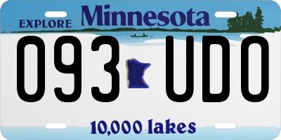 MN license plate 093UDO