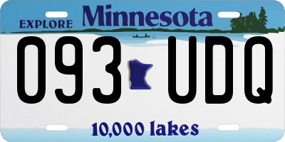 MN license plate 093UDQ