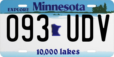 MN license plate 093UDV