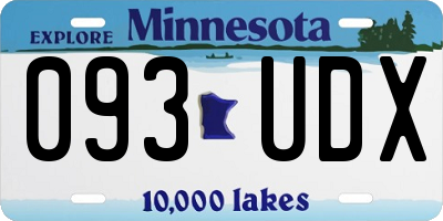 MN license plate 093UDX