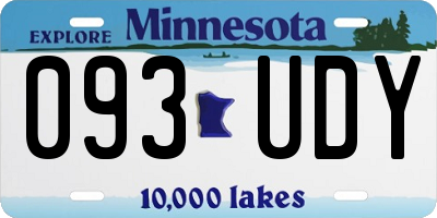 MN license plate 093UDY