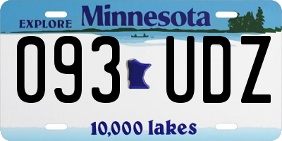 MN license plate 093UDZ