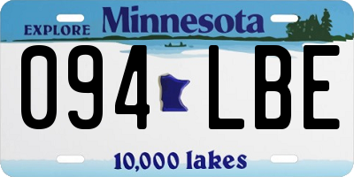 MN license plate 094LBE