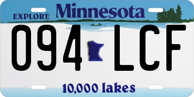 MN license plate 094LCF