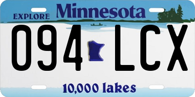 MN license plate 094LCX