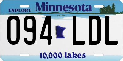 MN license plate 094LDL