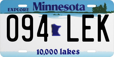 MN license plate 094LEK