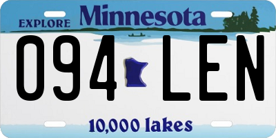 MN license plate 094LEN