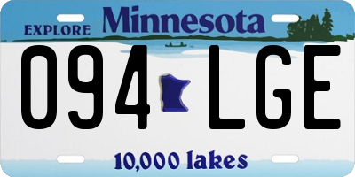 MN license plate 094LGE