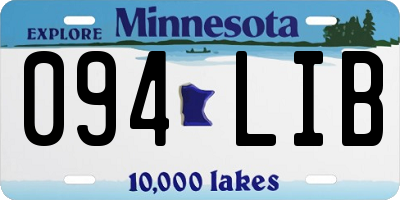 MN license plate 094LIB