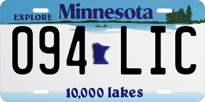 MN license plate 094LIC