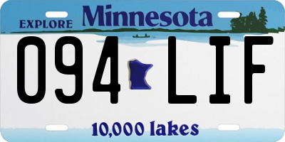 MN license plate 094LIF