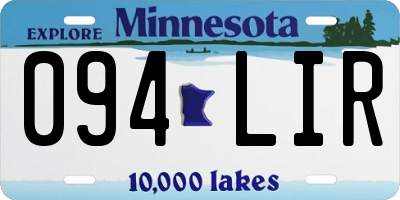 MN license plate 094LIR