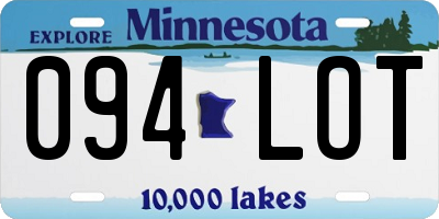 MN license plate 094LOT
