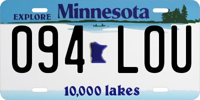 MN license plate 094LOU