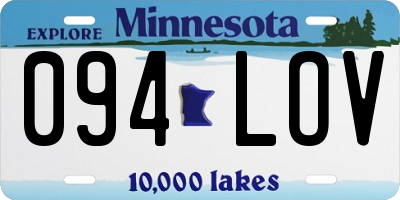 MN license plate 094LOV