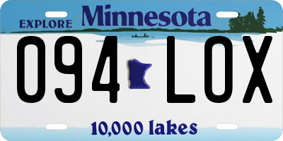MN license plate 094LOX