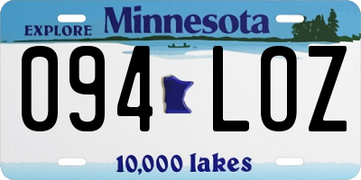 MN license plate 094LOZ