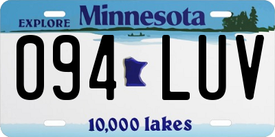 MN license plate 094LUV