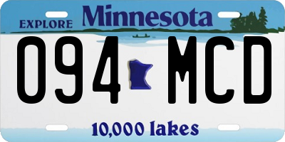MN license plate 094MCD