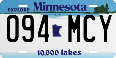 MN license plate 094MCY