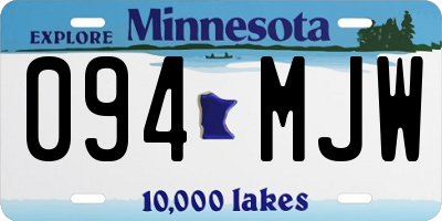 MN license plate 094MJW