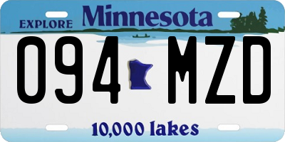 MN license plate 094MZD