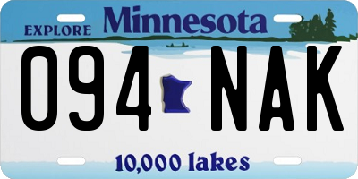 MN license plate 094NAK