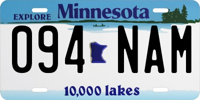 MN license plate 094NAM