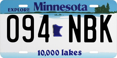 MN license plate 094NBK