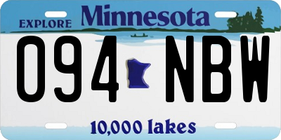 MN license plate 094NBW
