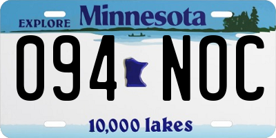 MN license plate 094NOC