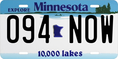 MN license plate 094NOW