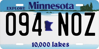 MN license plate 094NOZ