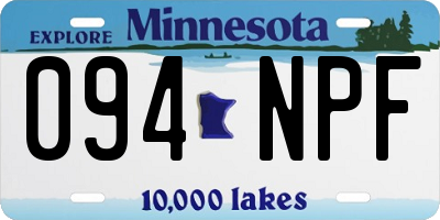 MN license plate 094NPF