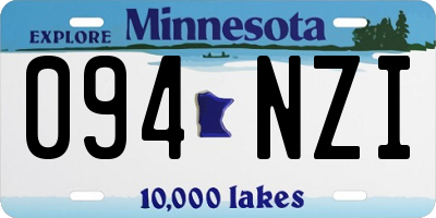 MN license plate 094NZI