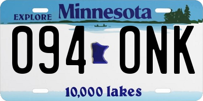 MN license plate 094ONK