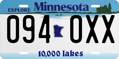 MN license plate 094OXX